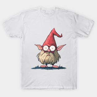 A funny scared gnome. T-Shirt